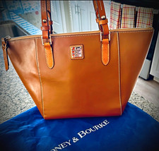 Dooney & Bourke Wexford Leather Maxine Tote Bag Tan Chestnut With Dust Bag picture