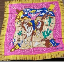 BOB MACKIE Bronco Billy Cowboy Western Silk Scarf Brand New  NWT picture