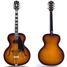 GROTE Jazz Electric Guitar Hollow Body Chrome Hardware  (Vintage Sunburst) picture