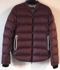 CARVEN Men's Down Puffer Jacket Burgundy Size 50 Two-Way Zip New Without Tags picture