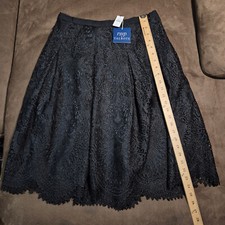NWT RSVP BY TALBOTS Pleated Lace Full Skirt BLACK Sz 6 picture