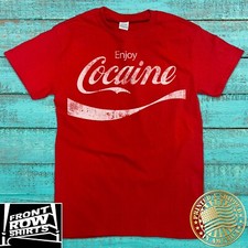 COCA COLA ***ENJOY COCAINE*** FUNNY PARODY DISTRESSED STYLE T-SHIRT  picture