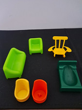 Hasbro Weebles Playskool Little People1970s Vintage Plastic Dollhouse Furniture picture