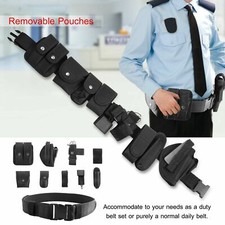 Black Tactical Nylon police Security Guard Duty Belt Utility Kit System w/ Pouch picture