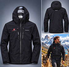 Patagonia Men’s Black RECCO Hooded Rain Coat Full Zip Tierra Patagonia S picture