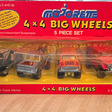 Majorette 4x4 Big Wheels Truck 5-Piece Set 1:60 Multicolor Diecast Unopened picture