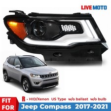 For 2017-2021 Jeep Compass HID/Xenon Headlight w/ LED DRL Projector Passenger picture