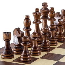 32PCS Wooden Chess Pieces Staunton Tournament Set King No Board picture