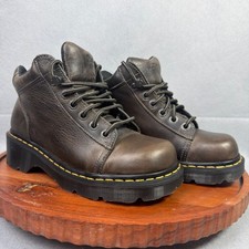 Vintage Dr Martens Platform Boots Womens 9 Gray Toya Chunky Leather Ankle Y2K  picture