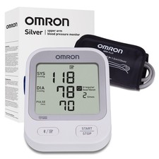 OMRON Silver Blood Pressure Monitor & Upper Arm One Size, White picture