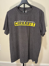 Carhartt Men's M Gray Relaxed Fit Graphic Logo Crew Neck Short Sleeve Tee picture