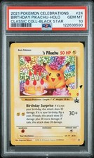 2021 Pokemon Celebrations Classic Collection Birthday Pikachu Holo PSA 10 #24 picture