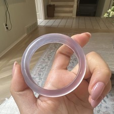 High quality Purple Translucent icy natural Agate Round Bangle 53 mm picture