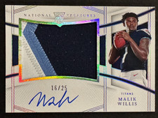 2022 Panini National Treasures Rookie Malik Willis RMS-MWI Auto Patch Holo /25 picture