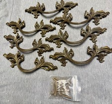 Vintage French Provincial Brass Drawer Pulls 3