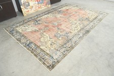 6x9 Turkish Antique Rug Anatolian Hand-Knotted Vintage Oushak Large Carpet,286 picture