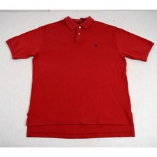 Vintage 90s Polo Ralph Lauren Shirt Mens M Vibrant Red Polo Dark Pony Made USA picture