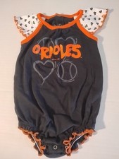 Genuine Merchandise Baltimore Orioles Baby Girl's Creeper 3/6 Months. NWOT. Cute picture