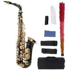 Ammoon Eb Alto Saxophone Brass Lacquered Gold E Flat Sax 82Z Key Type FVPD picture