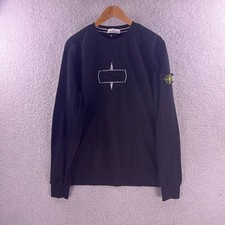 Stone Island Mens Black Embroidered Compass Logo Sweatshirt XXL 6915611J04Z picture