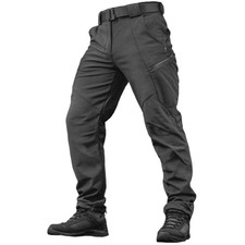 M-Tac Black Mens Winter Tactical Work Pants Thermal Softshell Fleece Lined XL picture