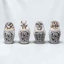 Ancient Egyptian Antique Set Canopic Sons of Horus God Afterlife Mythology BC picture