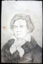 Academic drawing late '800s portrait pencil ludwig van beethoven picture