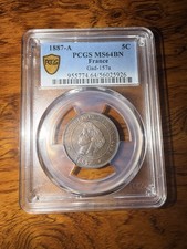 1887-A 5C Centimes France Gad-157a - PCGS MS64BN / Paris Mint / Gold Shield picture