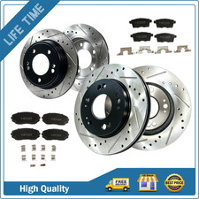 Front Rear Drilled and Slotted Rotors Ceramic Pads for 2007 - 2015 Mazda CX-9 picture