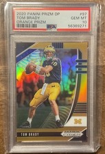 Panini 2020 Prizm Draft Picks Tom Brady #97 Orange Prizm /149 PSA 10 GEM MINT picture