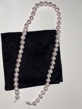 Lightly Pink Real Cultured Akoya Pearl Beaded Necklace With 18K White Gold Clasp picture