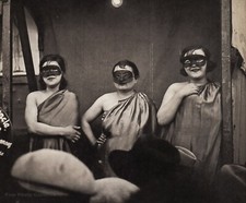 1931 Vintage BRASSAI Paris Street Masked Stripper Lady Dancers Duotone Photo Art picture