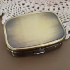 Pill Box Case Holder Metal Decorative Organizer Small Pocket Purse Travel Gift picture