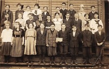 H82/ Interesting Teacher RPPC Postcard c1910 Early School Students 106 picture
