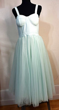 SHEIN Light Blue Sweetheart Tulle Fit & Flare Midi Dress Strappy Size M picture
