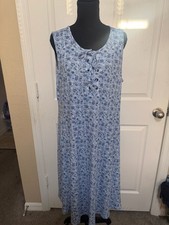 Style & Co. Flip Flop Dress Size 2X Blue Floral Lace-Up Sleeveless picture