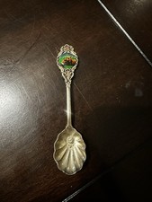 Vintage Yellowstone Souvenir Spoon Silver Plated Wildlife Bear 4.5” Collector picture