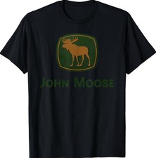 Vintage John Humor Distressed Moose Design T-Shirt picture