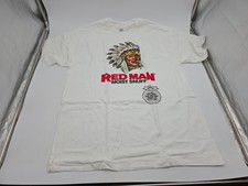 NOS Vintage 90s RED MAN Moist Snuff T-SHIRT Indian TOBACCO Tee SINGLE Stitch XL picture