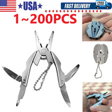 Pocket Multi Tool Pliers Mini Folding Key Chain Fishing Camping Small Pliers Lot picture