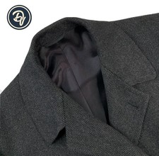 VTG 1960's 43 S  Rogers Peet &  Co.  Dark Grey Herringbone Tweed Cover Coat USA picture
