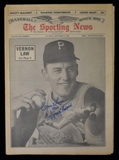 Vern Law Signed 1965 The Sporting News Pirates JSA 207970 picture