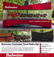 Budweiser Illuminated World’s Champion Clydesdale Team Breweriana Sign picture