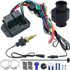 DIGITAL ADJUSTABLE ELECTRIC FAN CONTROLLER THERMOSTAT TEMP SWITCH HOSE ADAPTER picture