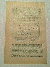 K117) Routes of The Chief Explorers in Fezzan Libya 1887 Engraving picture