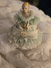 Vintage ~IRISH DRESDEN   Alberta Rose Figurine Emerald Collection RARE picture