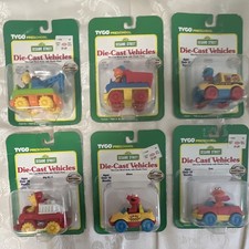 Tyco Preschool Sesame Street Die-Cast Vehicles Lot of 6 Bert Big Bird Elmo Ernie picture