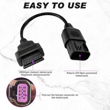Motorbike OBD1 Adapter Cable 8 Pin for Polaris ATV RZR to OBD2 16 Pin Motorcycle picture