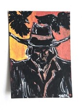 Original ACEO DarkArt Cowboy  Horror Goth Halloween Dulce Maria Rico 
