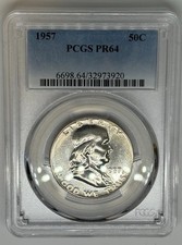 1957 Franklin Half Dollar PCGS PR64 90% Silver Proof 50C picture